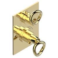 THG Collection "O" Внешняя часть термостата с вентилем/переключателем на 3 положения, цвет Soft matt gold