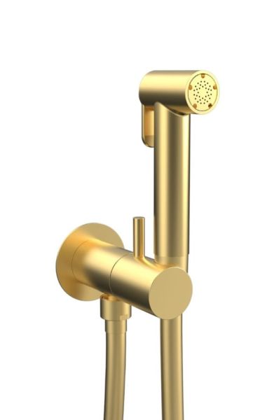 Graffio, комплект круглого гигиенического душа с прогрессивным картриджем, цвет матовое золото