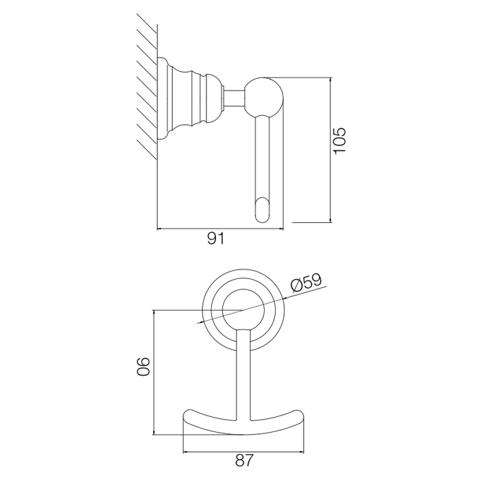 FIMA|Carlo Frattini Victory Крючок двойной, цвет бронза FIMA|Carlo Frattini Victory Крючок двойной, цвет бронза