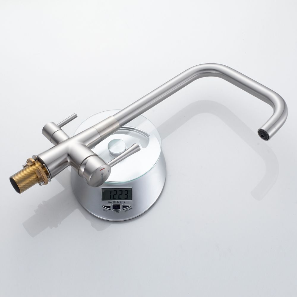 Смеситель для кухни с подключением фильтра Shevanik S528L, сатин