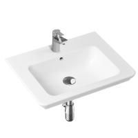 Комплект 4 в 1 Lavinia Boho Bathroom Sink 21510251, врезная фарфоровая раковина 60 см, смеситель, латунный сифон, донный клапан quick-clac