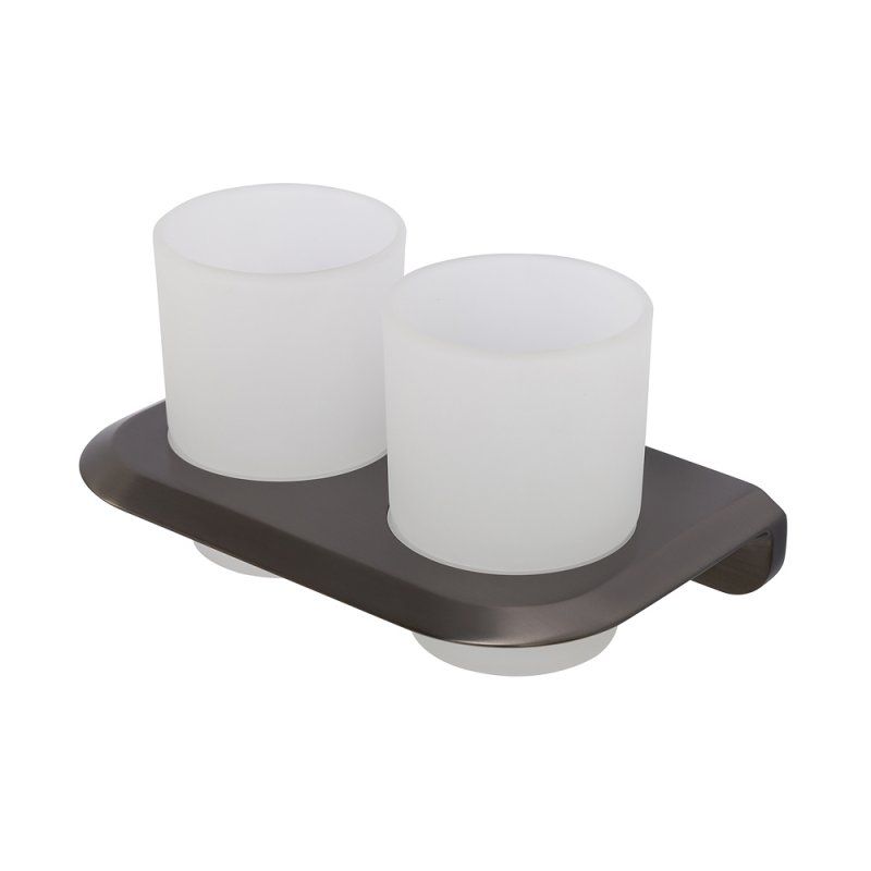 LINER-TUMDS-01 Стакан подвесной двойной, стекло, исполнение хром, артикул LINER-TUMDS-01