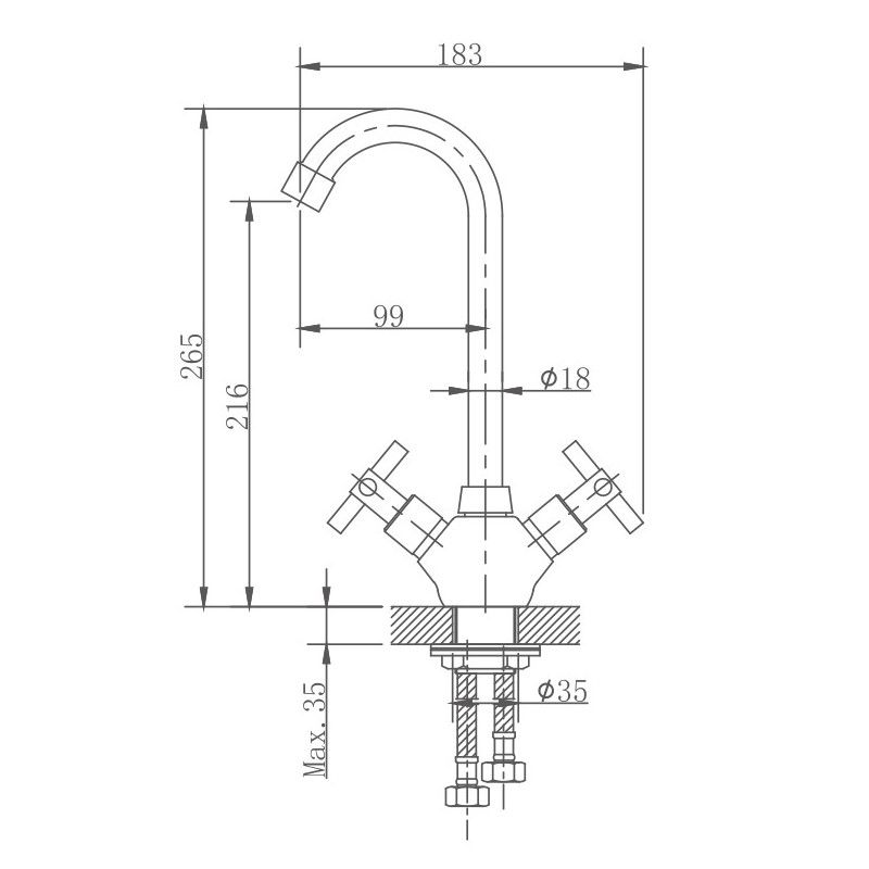 Смеситель для кухни Haiba HB49808, сталь