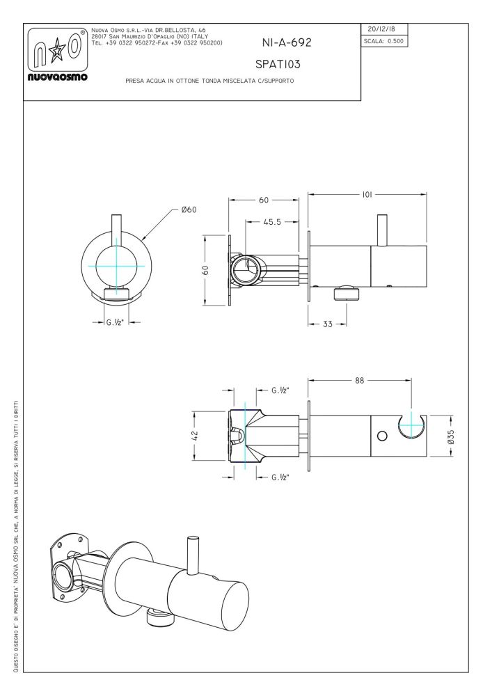Graffio, комплект круглого гигиенического душа с прогрессивным картриджем, цвет черный матовый