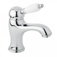 Смеситель для раковины CEZARES elite-1 хром (ручка белая) Opadiris