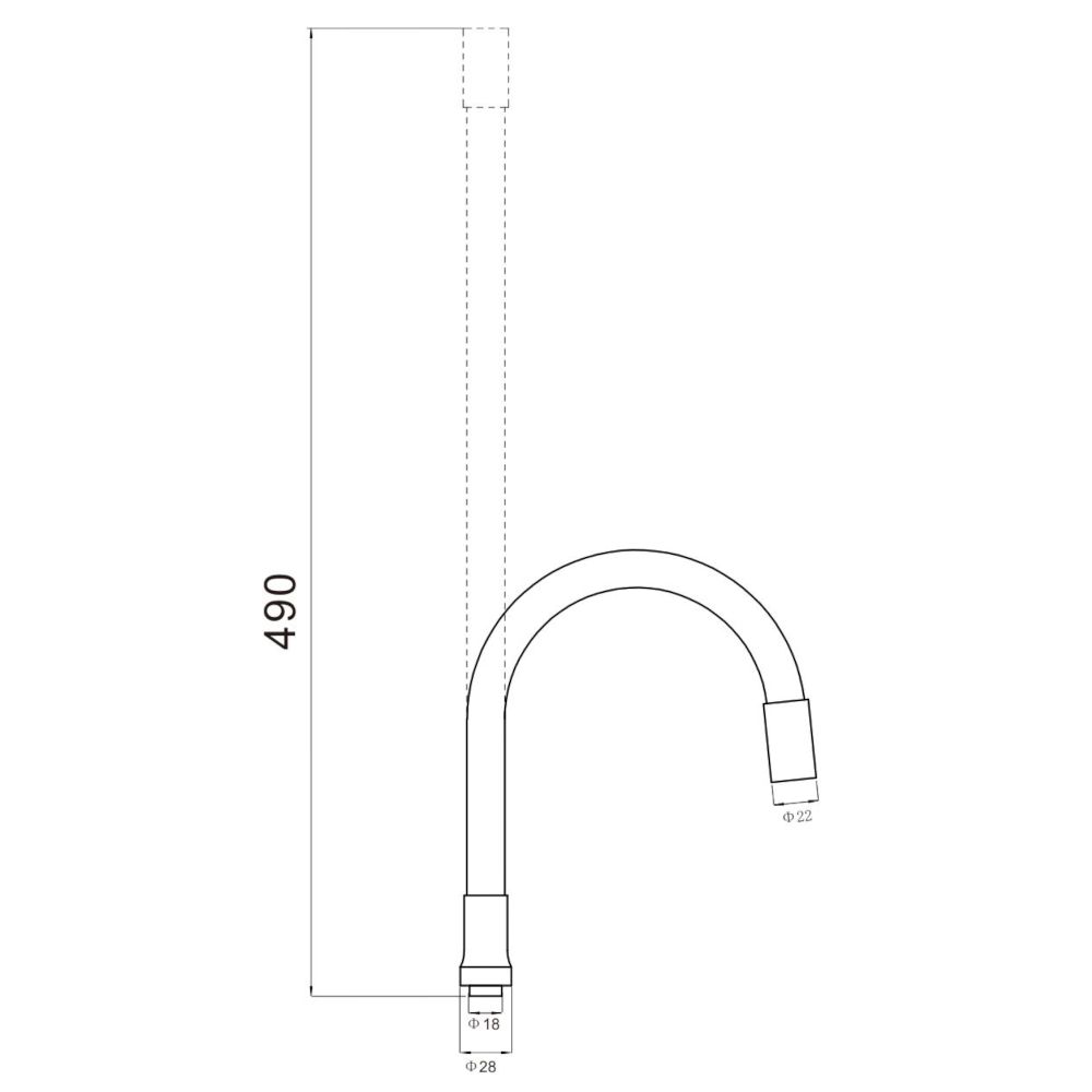 Гибкий излив для кухонного смесителя Savol S-CG06, коричневый