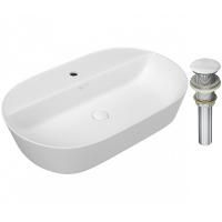 Раковина Owl 1975 Oval 60 OWLB191008 Белая глянцевая с донным клапаном