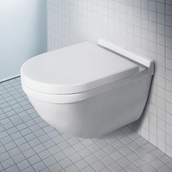 DURAVIT STARCK 3 Унитаз подвесной 620х370 мм., вертикальный смыв, с креплением Durafix, WonderGliss, цвет белый