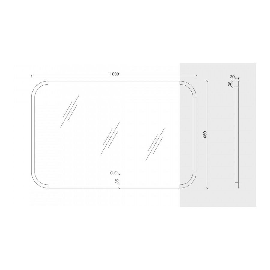 Зеркало Maretti Florenza FL1410065P14EL 100x65 см, артикул FL1410065P14EL