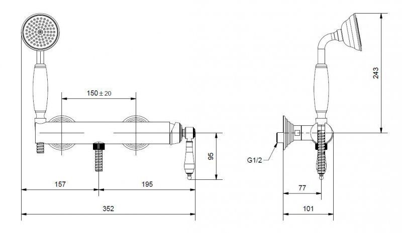 Смеситель для душа CEZARES APHRODITE-DM