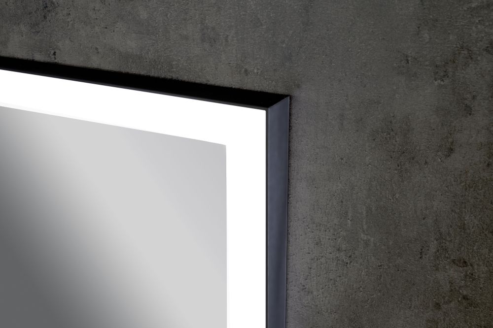 Xpertials Etna, зеркало 140х80 см, 2 датчика: LED подсветка с регулировкой яркости и антизапотевание, профиль черный матовый, артикул 84354135-43579