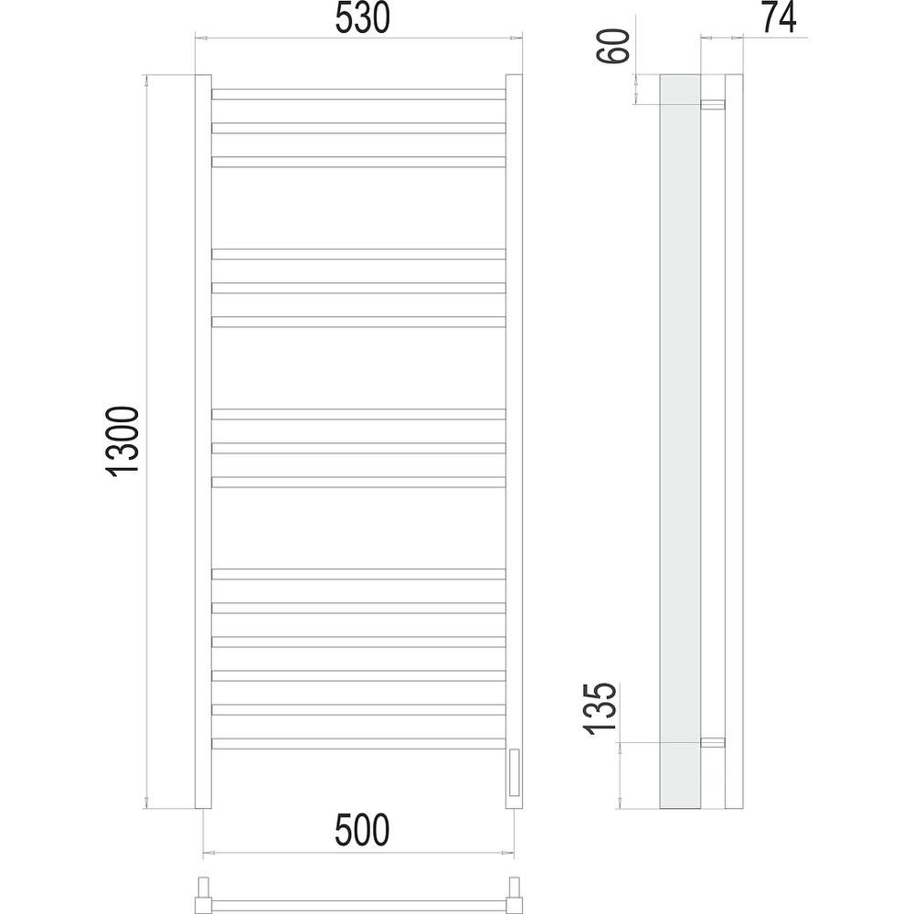 Полотенцесушитель электрический Terminus Сицилия П15 50х130, артикул 4670078526304