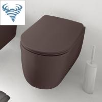 Kerasan Nolita Унитаз безободковый подвесной 55х35 см, смыв Tornado, с креплениями WB9N, цвет Бургундский матовый