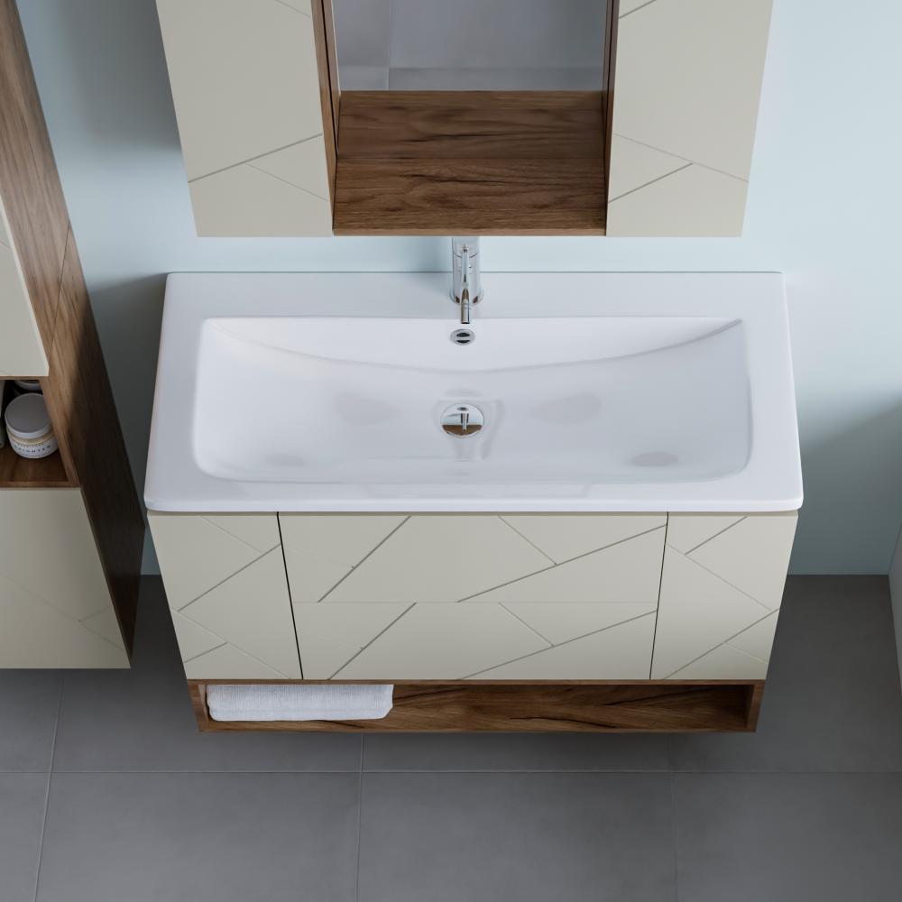 Ниша для тумбы Бриклаер КРИСТАЛЛ 100 см, дуб крафт табачный