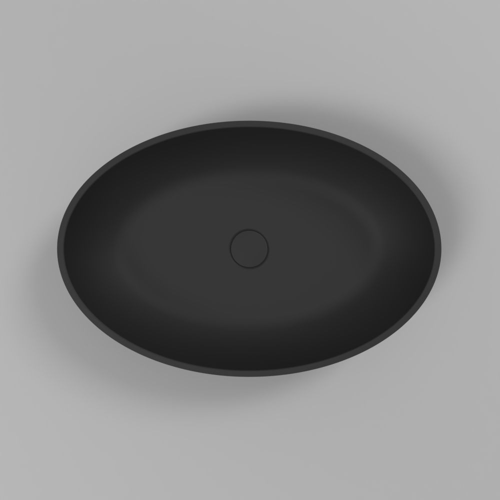 Умывальник WHITECROSS Citrine 60x40 (черный мат) иск. камень