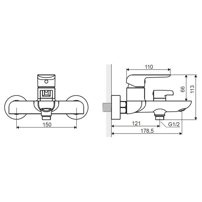 Смеситель для ванны EXCELLENT Clever ARAC.4105CR (хром)