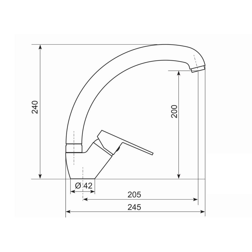 Смеситель для кухни Practik PR-02-004, черный оникс