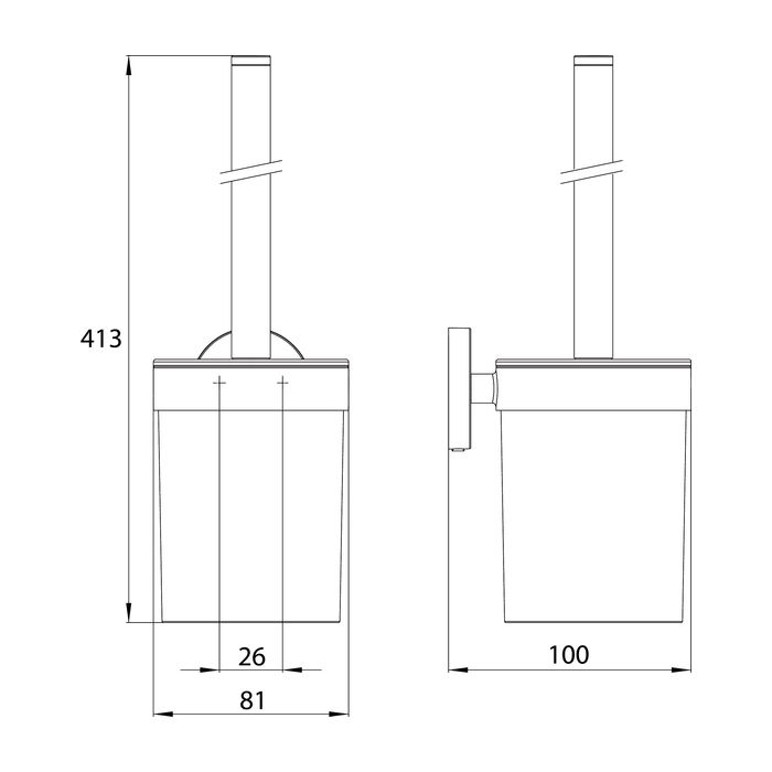 Emco Round Ерш подвесной, держатель kunststof белая, цвет черный