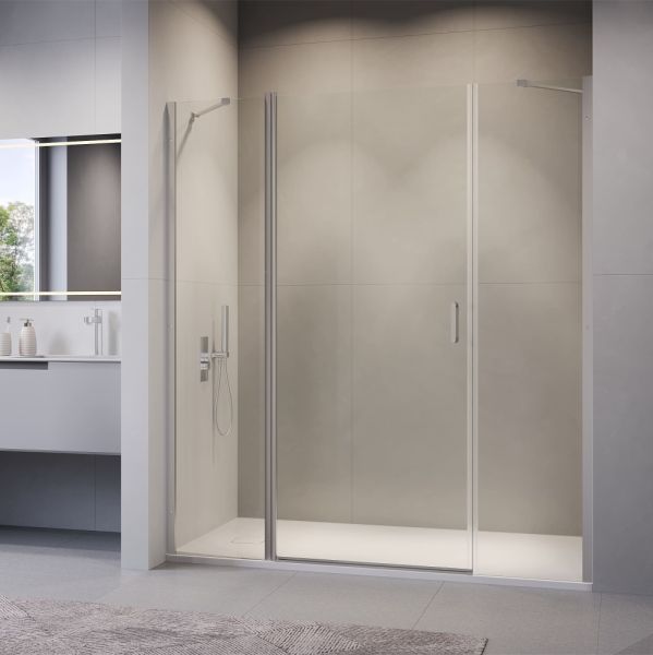 Душевая дверь RGW LE-009 (LE-004 + Z-09+профиль A-14) (Прозрачное, 1300)