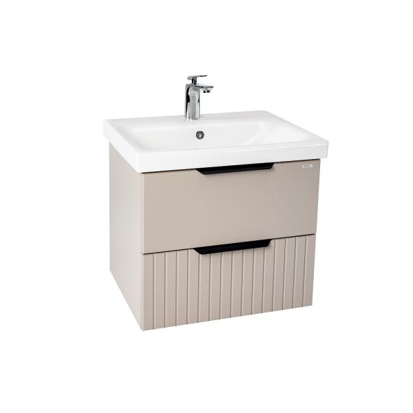 Тумба VIANT "Сицилия" 2 ящика подвесная капучино 380x470x520 под раковину S-UM-MOD50/1 (MODUO 50) (VSIC50MDCAP-T2YP)