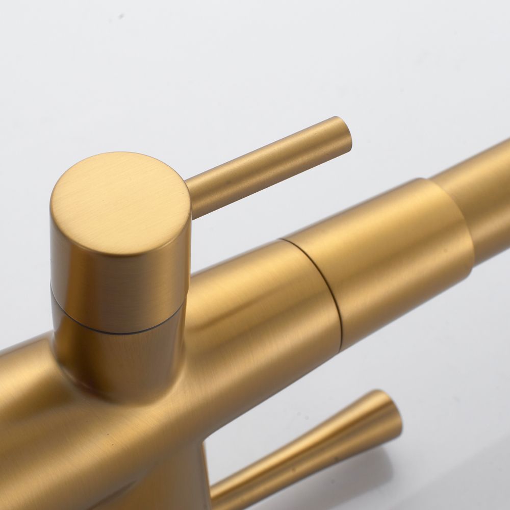 Смеситель для кухни с подключением фильтра Shevanik S428G, золотой сатин