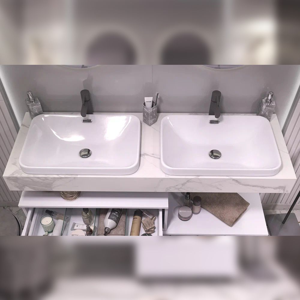 Столешница Velvex Unit 140, белый мрамор