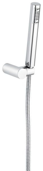 Emmevi, набор ручного душа 140: круглая лейка из ABS, шланг 150 см из латуни и держатель лейки из ABS, цвет хром
