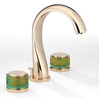 THG ISLAND Смеситель для раковины на 3 отверстия, с донным клапаном, цвет Soft gold