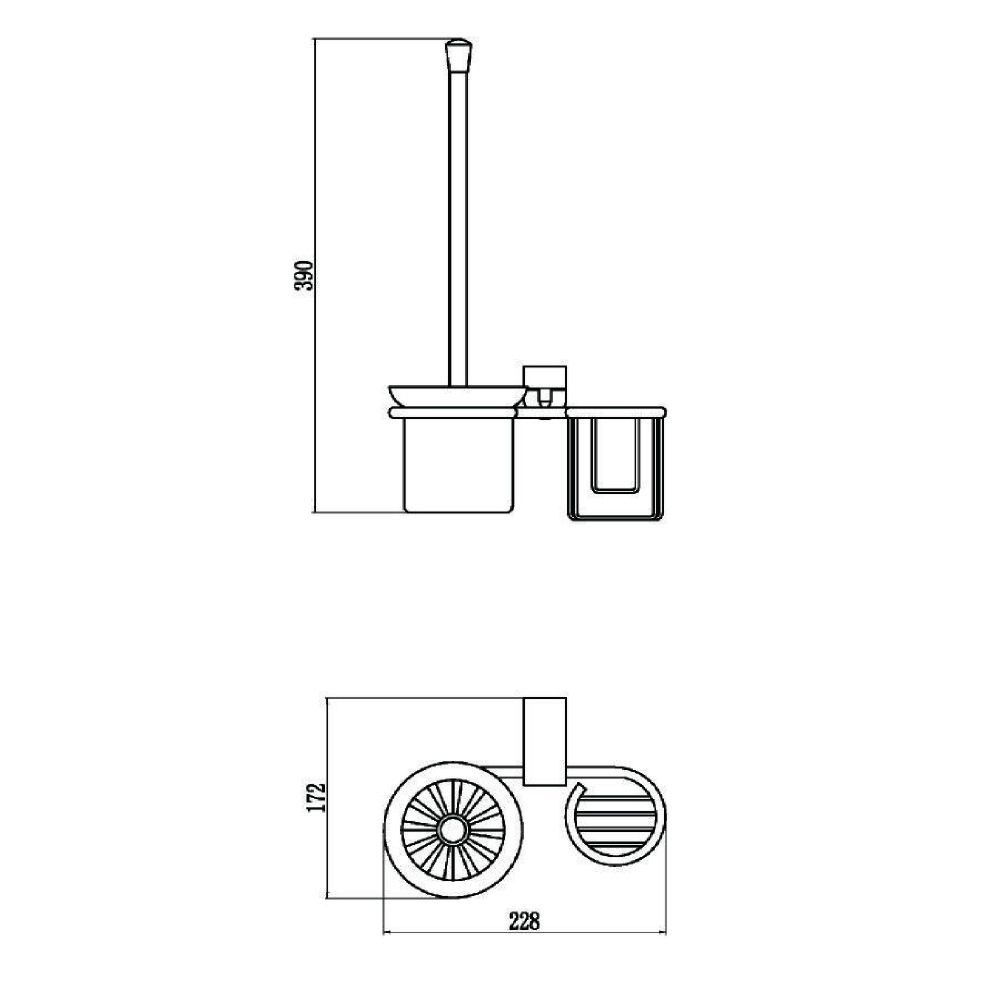 Ершик с держателем освежителя Savol S-L07394, хром, артикул S-L07394
