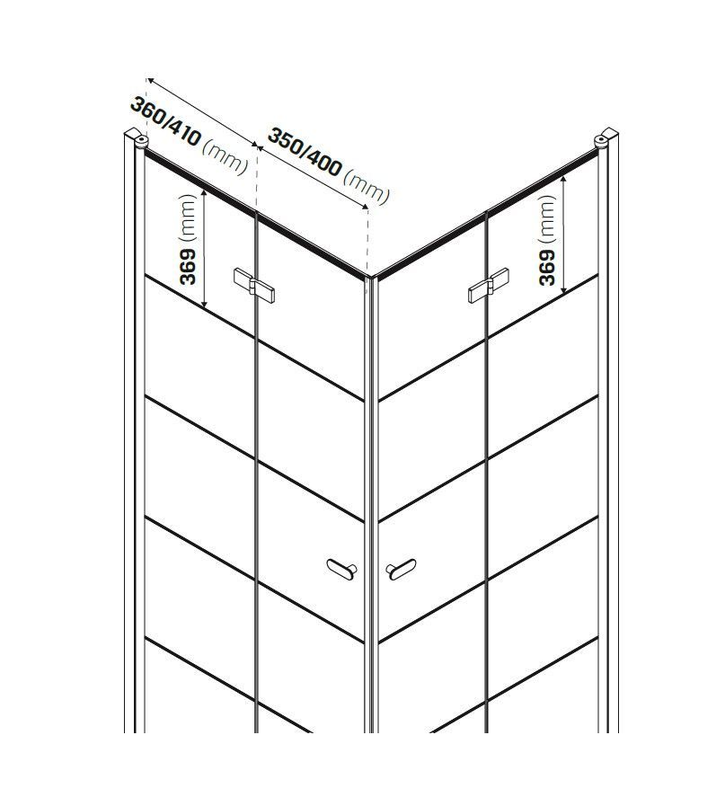 Душевое ограждение NEW TRENDY NEW SOLEO BLACK 80x90x195 D-0287A/D-0290A (черный)