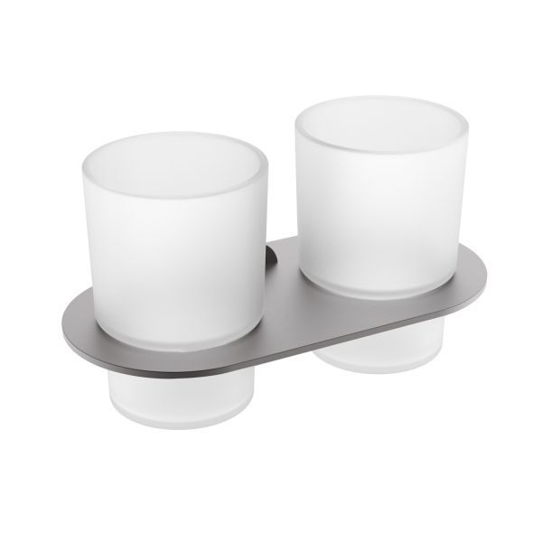 Стакан для ванной комнаты двойной Raglo R300.08.09, графит