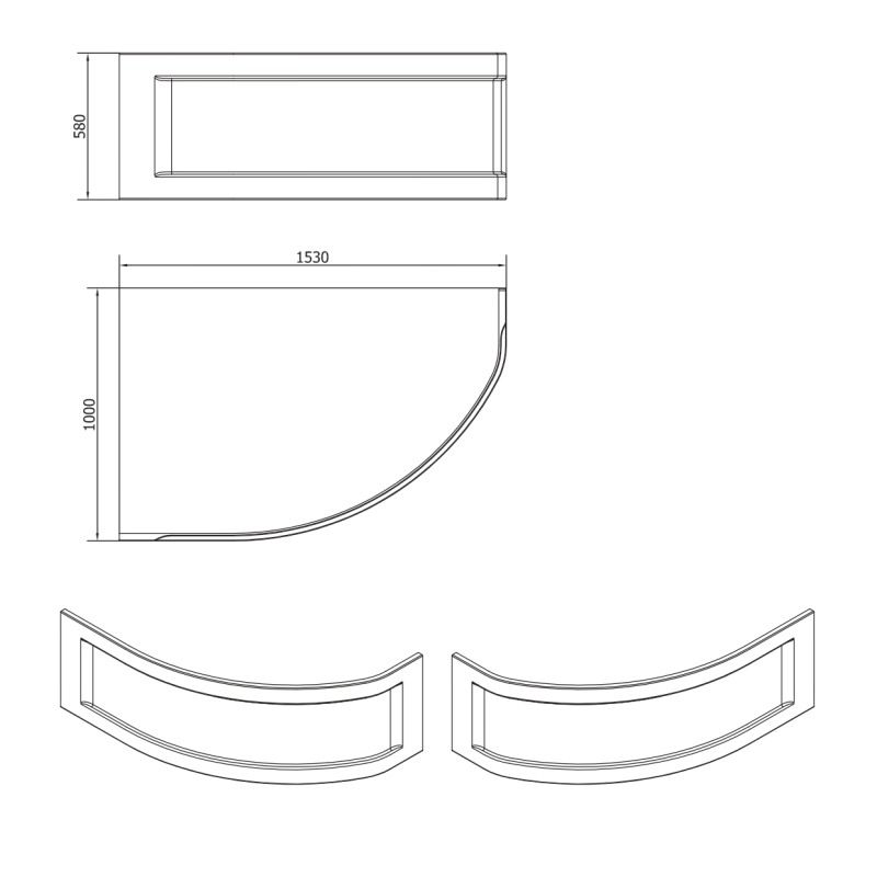 Панель для ванны фронтальная Cersanit KALIOPE 153 универсальная (63363), артикул 63363