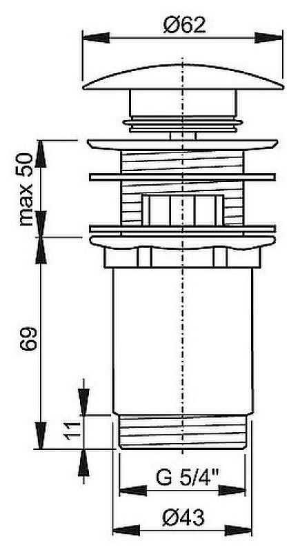 Донный клапан ALCAPLAST  A392C (хром), шт