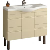 Тумба с раковиной SanVit Прима 90 kprim090 в цвете Ral витые ручки Желтый глянец