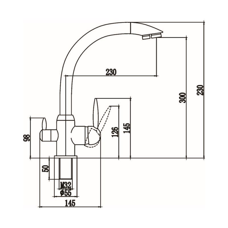 Смеситель для кухни с подключением к фильтру Savol S-L1699, хром