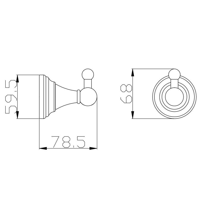 Крючок для ванной комнаты Rav Slezak MORAVA MKA0100, хром