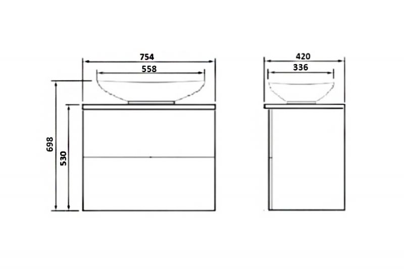 Тумба с раковиной Orange Otto 75 Ot-75TuGLASS+Ra Белая Тумба с раковиной Orange Otto 75 Ot-75TuGLASS+Ra Белая