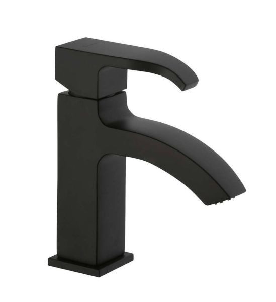 Emmevi Niagara, однорычажный смеситель для раковины с донным клапаном, цвет черный матовый