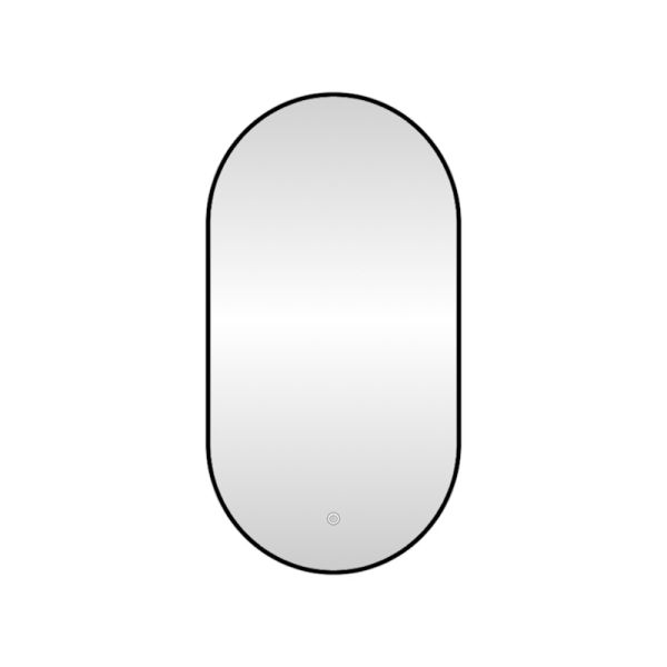 Зеркало с подсветкой LED Fixsen FX-3080B овальное 40х80 см, черное