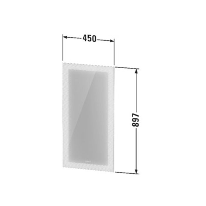 Duravit Starck 1 Зеркало с LED-подсветкой, 1 сенсорный выключатель справа внизу 33Вт 897x450x45мм