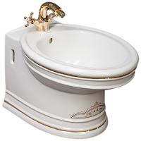 Биде Boheme Puro 955-G подвесное Белое с узором Золото