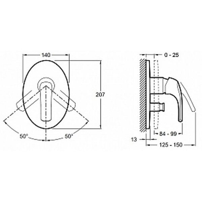 Смеситель для душа Jacob Delafon Nateo E18019-4-CP Хром, артикул E18019-4-CP