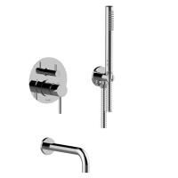 Bongio ON Смеситель встраиваемый с комплектом ручного душа, излив, цвет хром (без внутр части 09763)