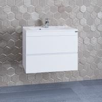 Тумба под раковину Санта Марс 65 см, 700251, 2 ящика, подвесная, белый (ум. Elen 65 литой мрамор)