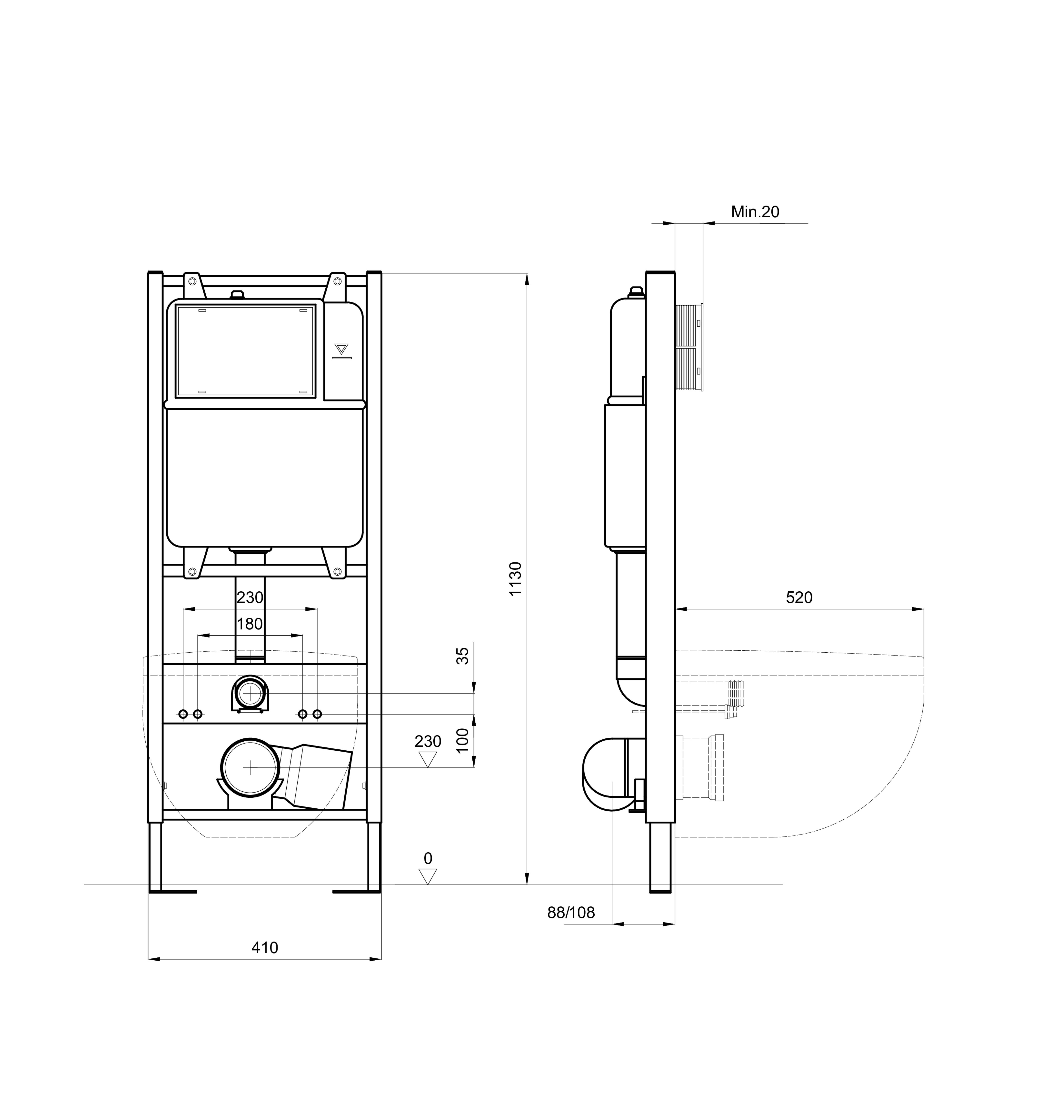 Инсталляция для подвесного унитаза Aquatek Standart 41 INS-0000011, 1130*410*120 мм Инсталляция для подвесного унитаза Aquatek Standart 41 INS-0000011, 1130*410*120 мм