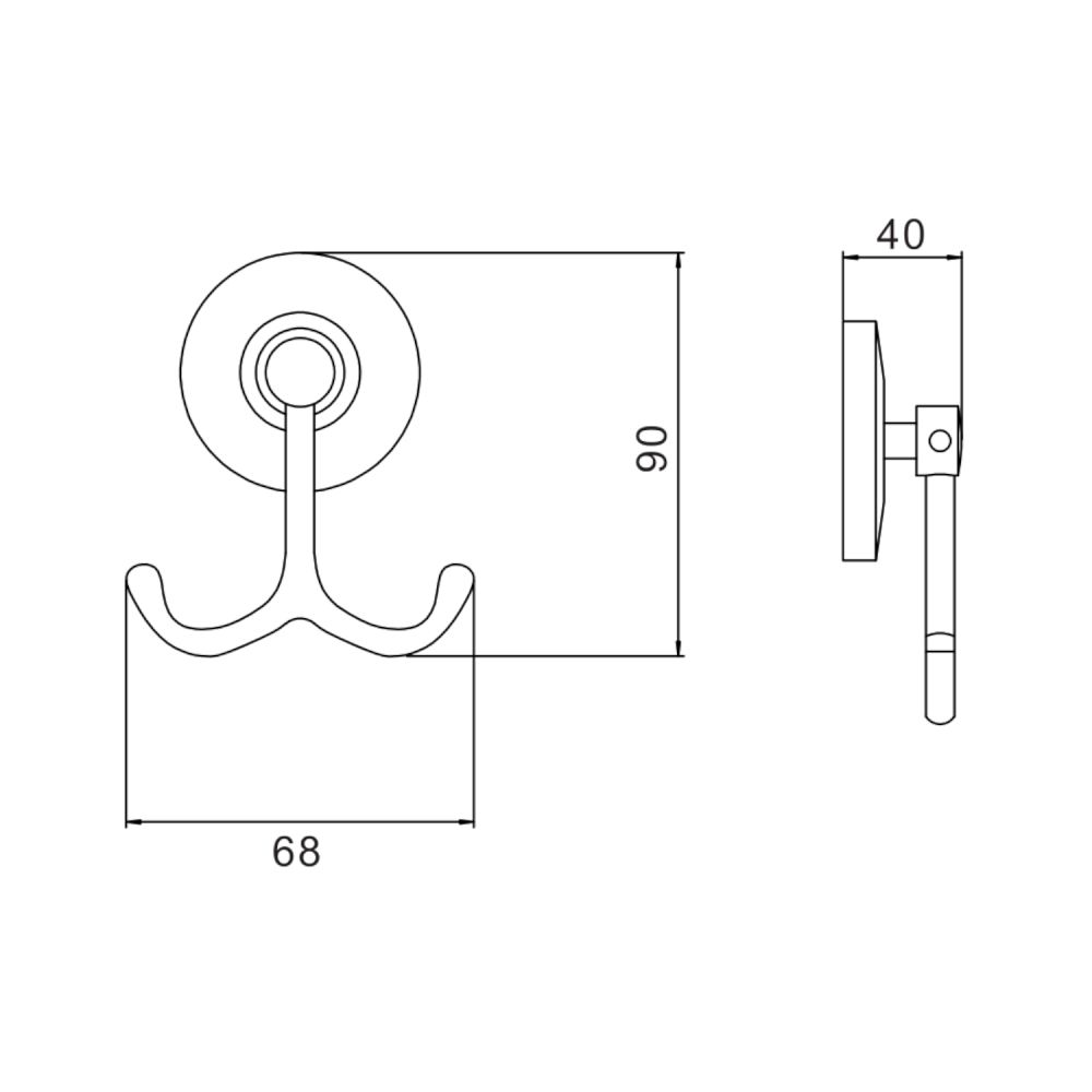 Крючок для ванной комнаты Savol S-007154, хром