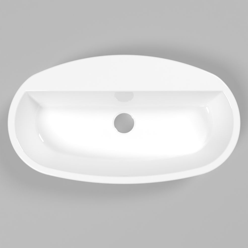 Умывальник WHITECROSS Obsidian D 65x37 (белый глянец) иск. камень Умывальник WHITECROSS Obsidian D 65x37 (белый глянец) иск. камень