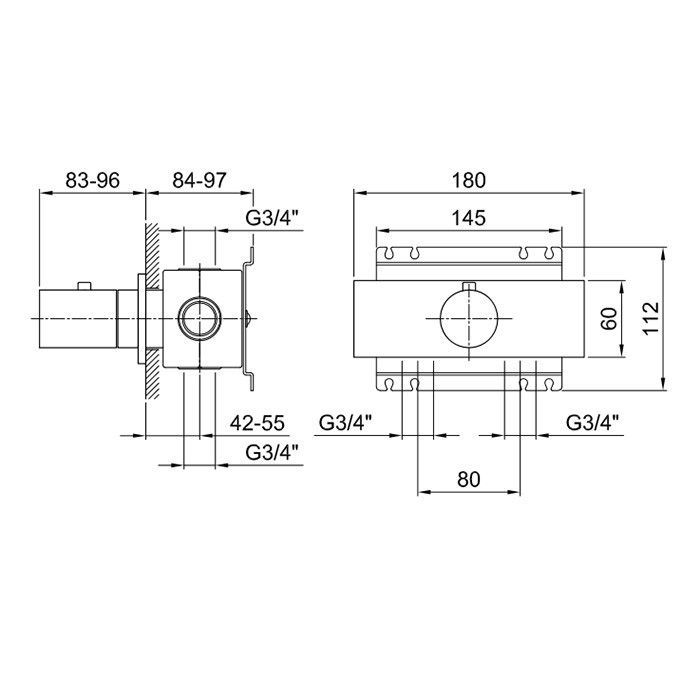 FANTINI Встраиваемая часть термостатического смесителя для душа