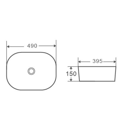 Раковина накладная DK Venice, 490*395*150мм, белый (DT1020116), артикул DT1020116