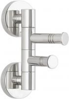 Полотенцедержатель, Сунержа, ВЕЕР, двойной, поворотный, ширина, мм-88, глубина, мм-50, высота, мм-136, тип установки-настенный, материал-нержавеющая сталь, цвет-хром чёрный